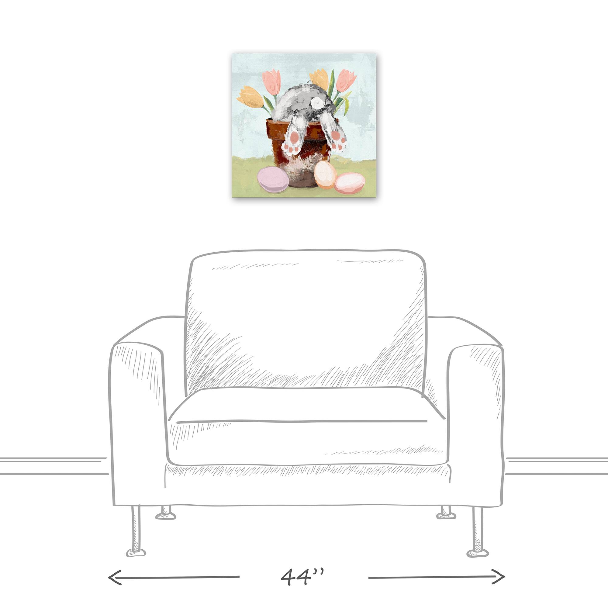 Bunny in Pot 16" x 16" Canvas Wall Art